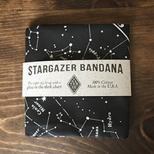 Colter Co. Star Chart Survival Bandana With Glow in the Dark Ink | 100% Cotton Black Bandana, Constellation Star Chart, Made in the USA by