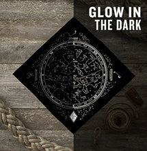 Colter Co. Star Chart Survival Bandana With Glow in the Dark Ink | 100% Cotton Black Bandana, Constellation Star Chart, Made in the USA by