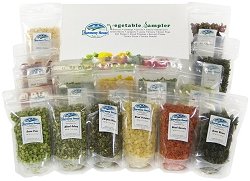 Harmony House Foods Dried Vegetable Sampler (15 Count, ZIP Pouches) for Cooking, Camping, Emergency Supply, and More
