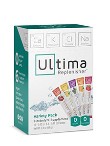 Ultima Replenisher Electrolyte Hydration Powder, Variety Pack, 20 Count Stickpacks - Sugar Free, 0 Calories, 0 Carbs - Gluten-Free, Keto, Non-GMO, Vegan