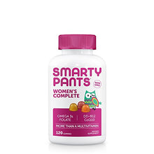 SmartyPants Women's Complete Daily Gummy Vitamins: Gluten Free, Multivitamin, CoQ10 & Omega 3 Fish Oil (DHA/Epa Fatty Acids), Folate (Methylfolate), Non-GMO, 120 Count (20 Day Supply)