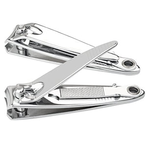 Miayon 2 Pcs Sharp Metal Fingernail Nail Clippers Cutters Silver Tone,Nail Clippers