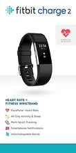 Fitbit Charge 2 Heart Rate + Fitness Wristband, Black, Large (US Version)