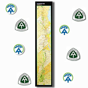 AP TRAIL CONSERVANCY Appalachian Trail Strip Map Poster,Black,One Size