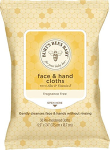 Burt's Bees Baby Bee Face & Hand Cloth for Kid, 30 Count